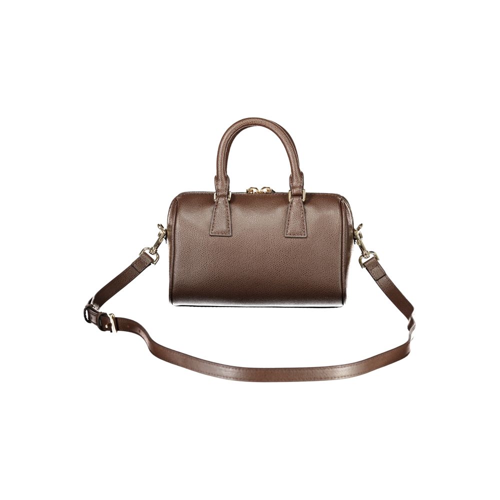 Furla Olivia Mini Boston Bag Brown 100% Leather Adjustable Strap