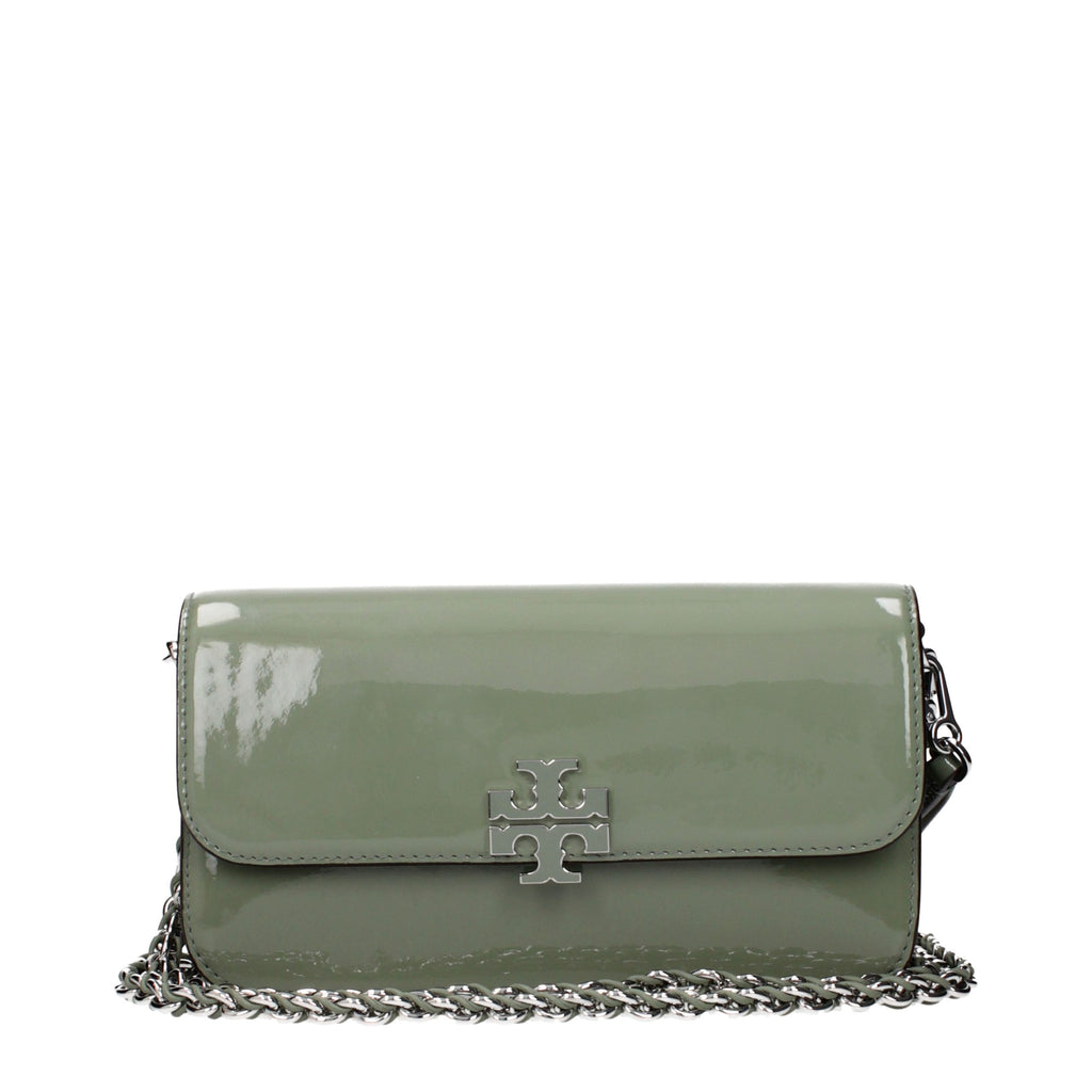 Tory Burch Patent Leather Handbag Green F87943 Removable Strap