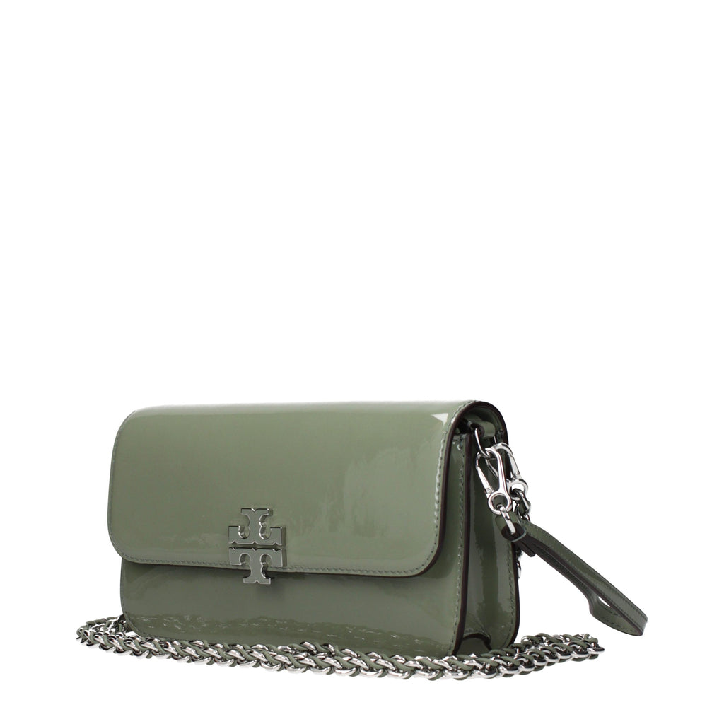 Tory Burch Patent Leather Handbag Green F87943 Removable Strap