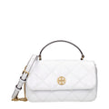 Tory Burch Leather Handbag White Front Logo Adjustable Strap