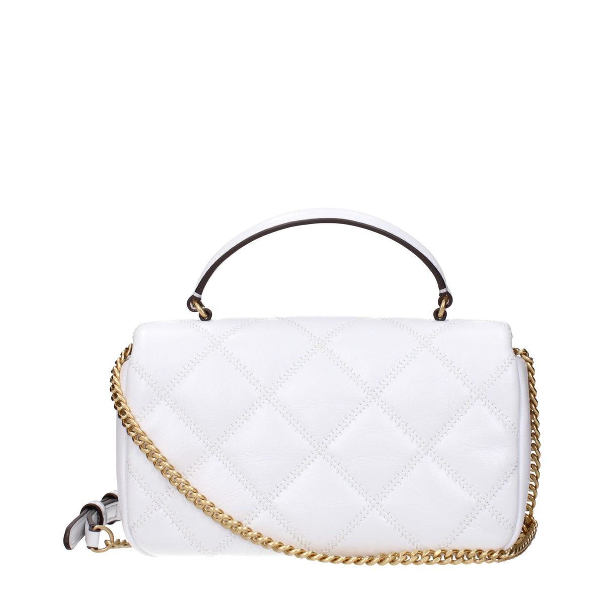 Tory Burch Leather Handbag White Front Logo Adjustable Strap
