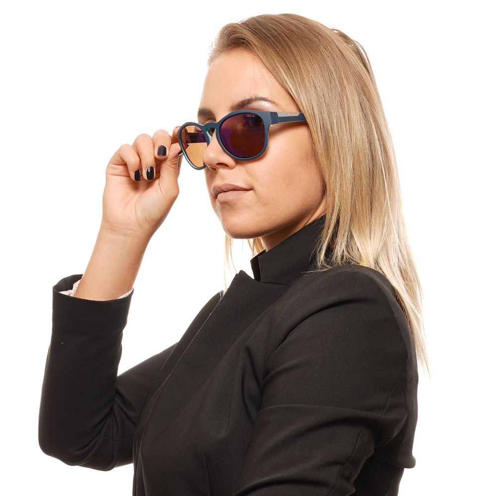 Bollé Rooke 12349 Blue Tortoise Round Mirrored Sunglasses 54mm