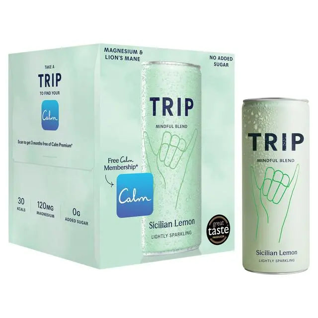 TRIP Sparkling Functional Drink CBD & Magnesium 7 Flavours 4x 250ml