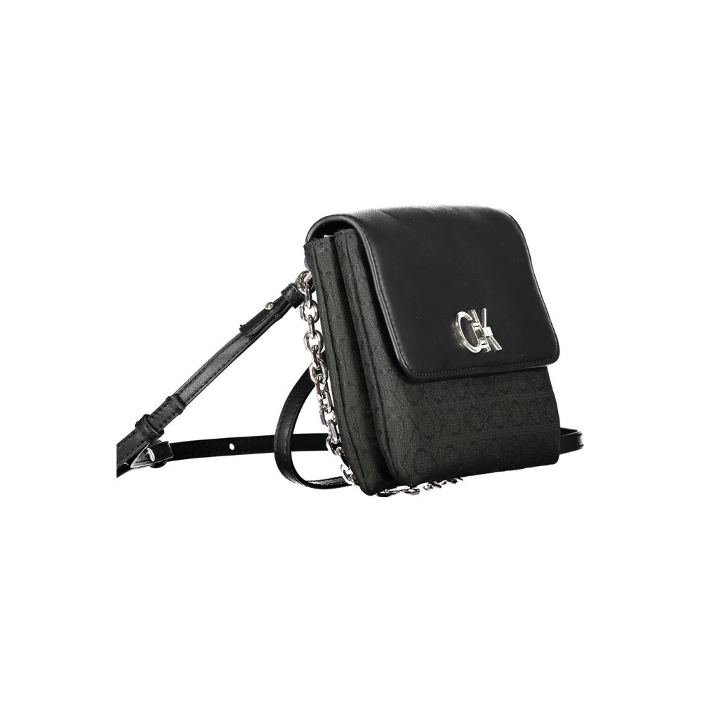 Calvin Klein Women's Handbag Black Recycled Polyester Chain Handle