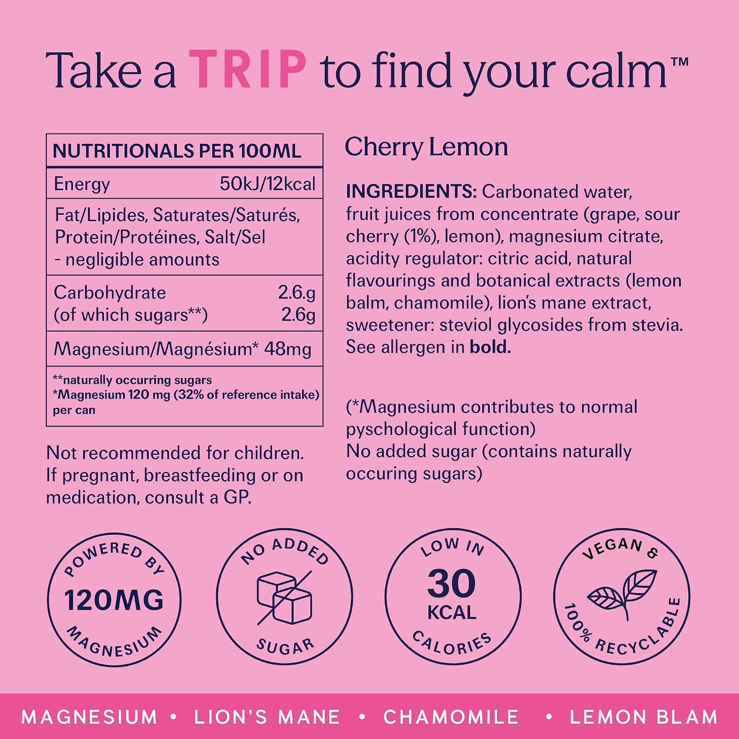 Trip Mindful Blends Magnesium Sparkling Drink