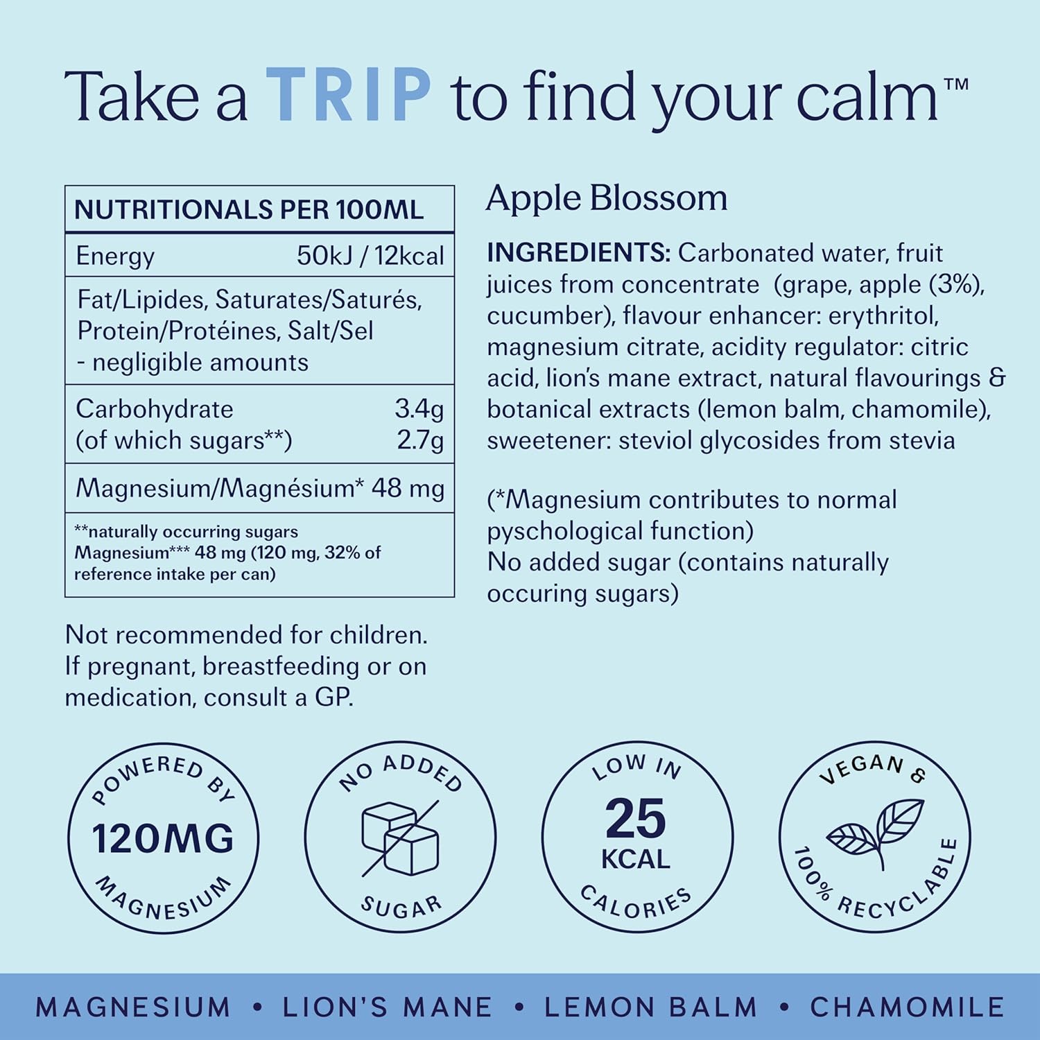 Trip Mindful Blends Magnesium Sparkling Drink