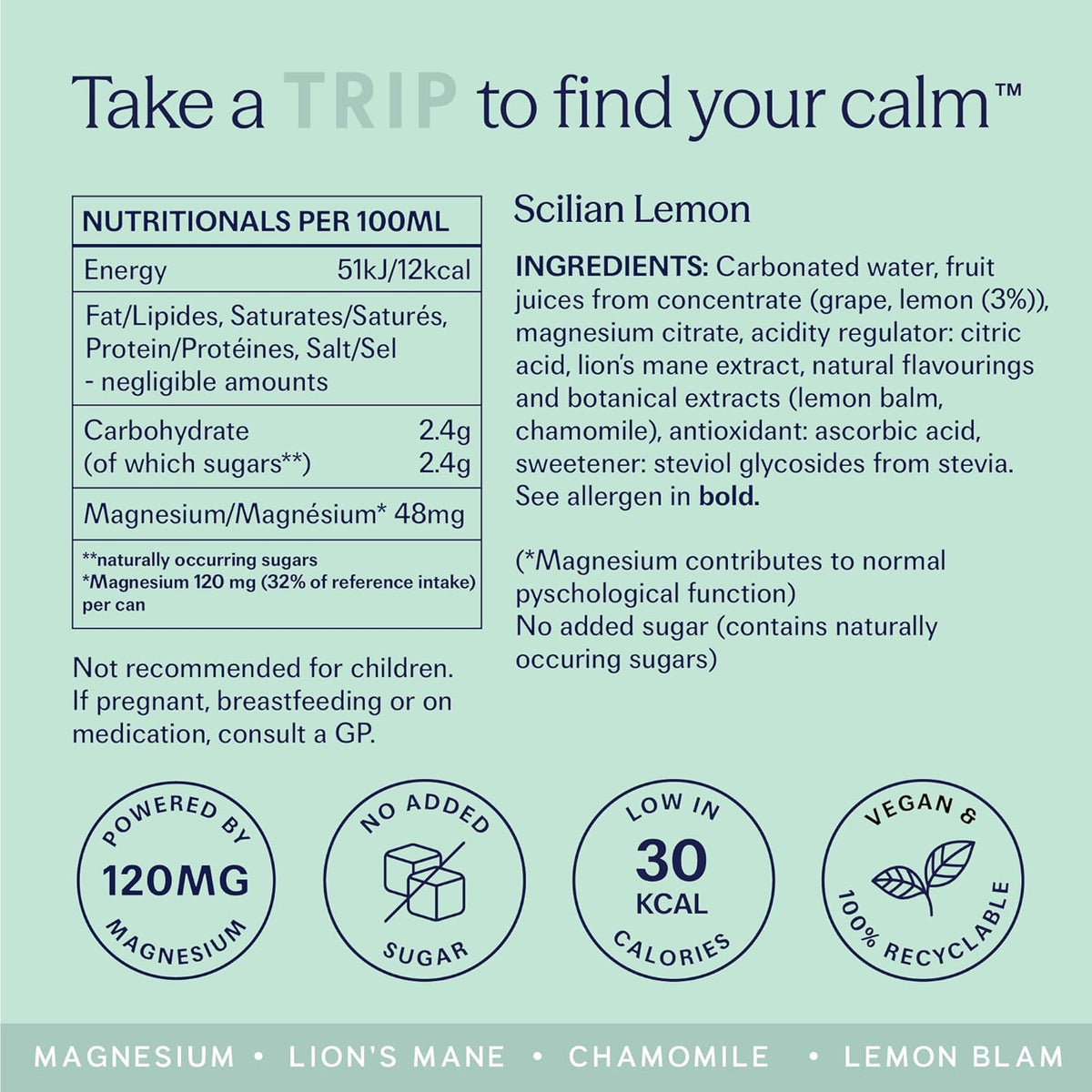 Trip Calm Magnesium Sparkling Drink