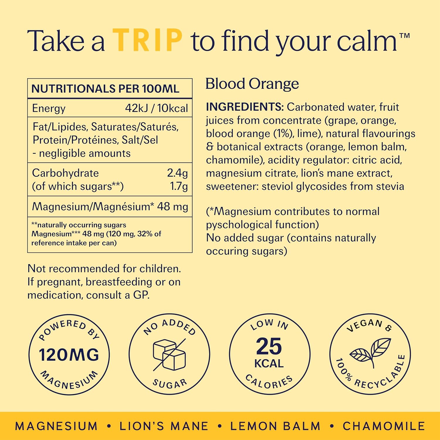 Trip Mindful Blends Magnesium Sparkling Drink