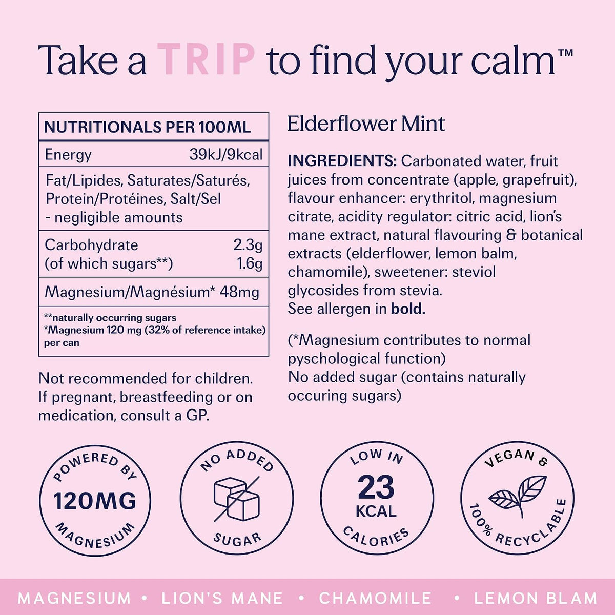 Trip Mindful Blends Magnesium Sparkling Drink