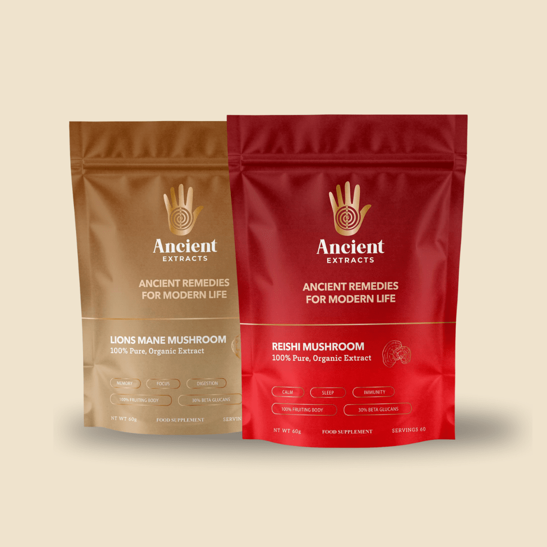 Ancient Extracts Lion's Mane and Reishi Mushroom Extracts - Organic Cognitive Support