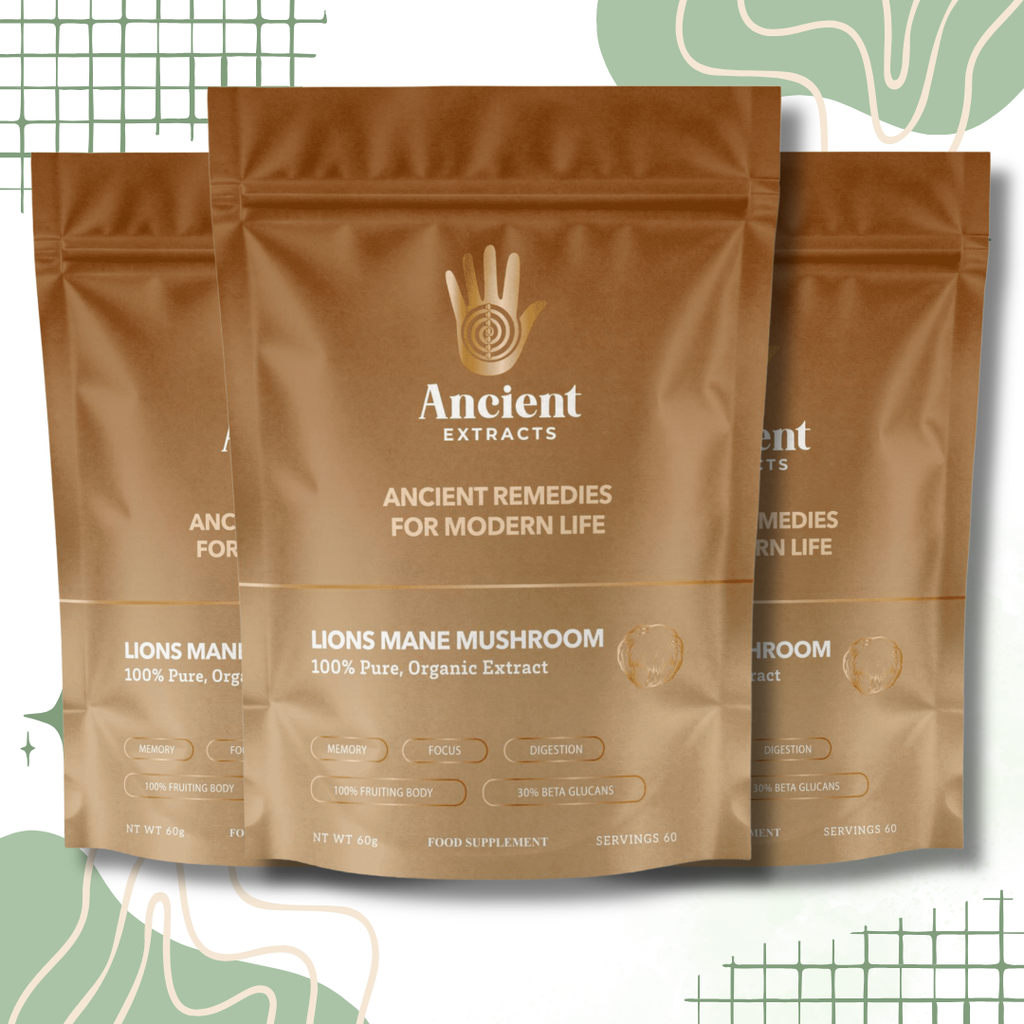 Ancient Extracts Lion's Mane Mushroom Extract Powder 15:1, 30% Beta Glucans, Vegan