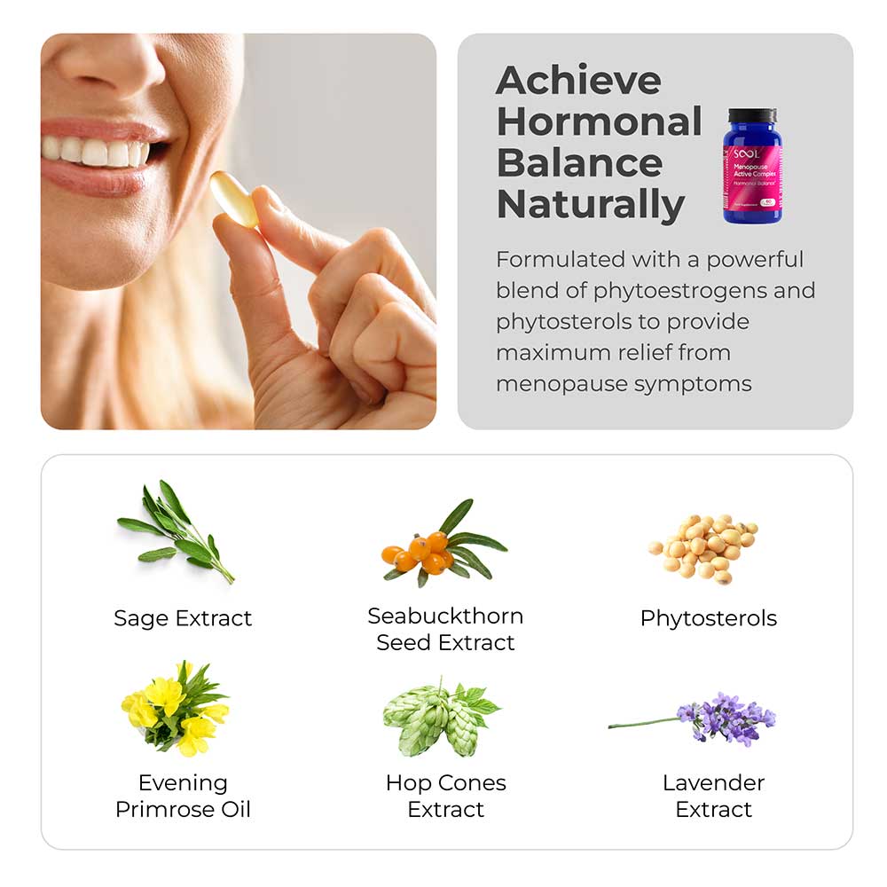 SOOL Menopause Active Complex Soft Gel Capsules - Hormonal Support 60 Caps