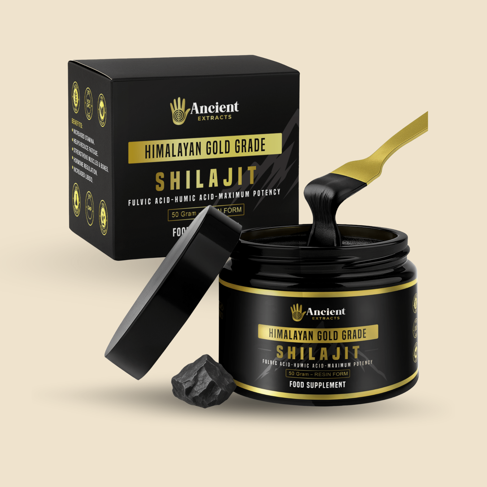 Ancient Extracts Shilajit Resin Himalayan Gold Grade Authentic High Potency