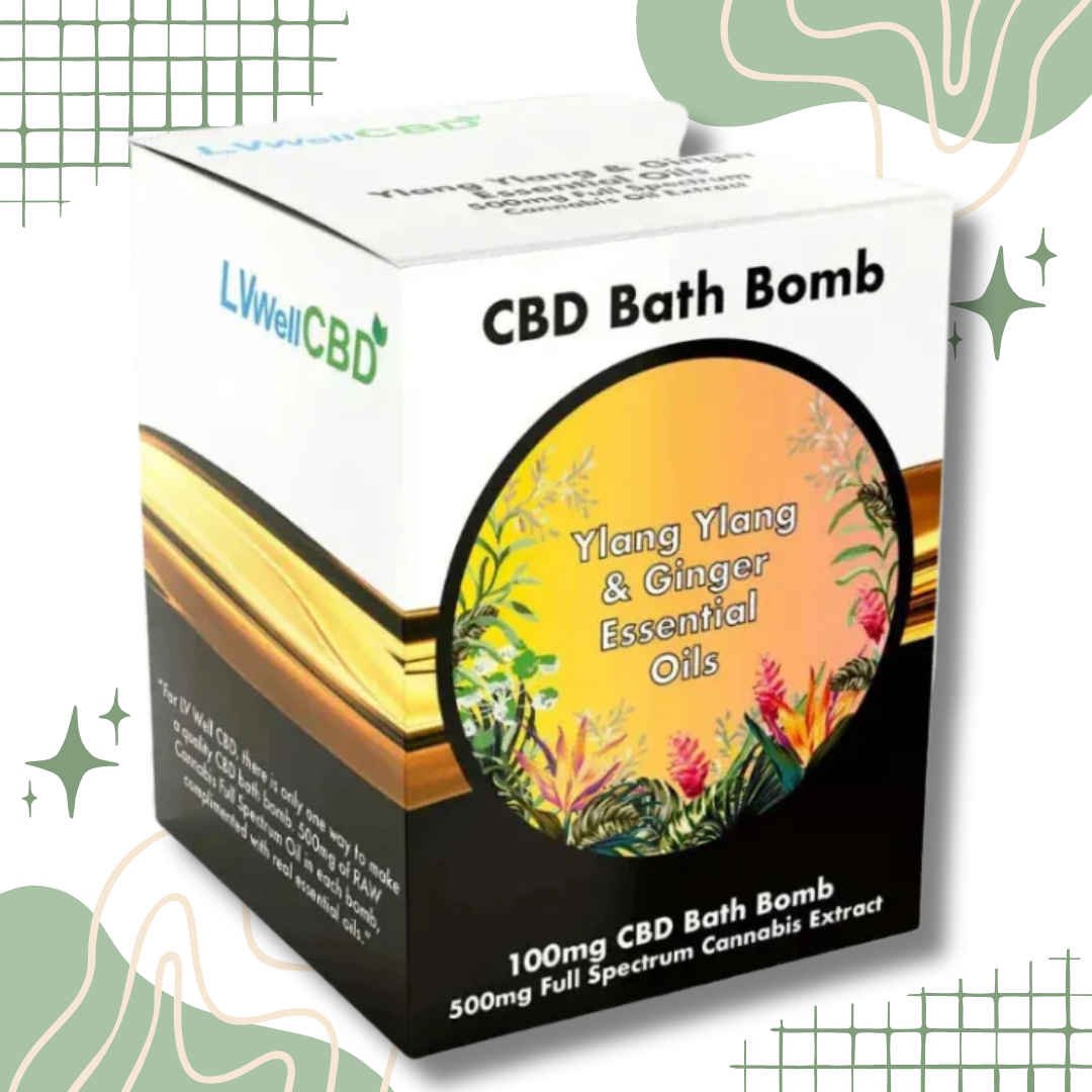 LVWell CBD 100mg Bath Bomb 500mg Full Spectrum, Relaxing Spa Soak – 6 Scents