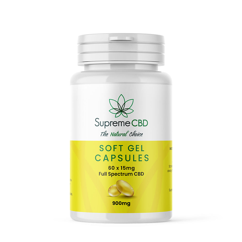 Supreme CBD Soft Gel Capsules with Full-Spectrum Organic Hemp Extract