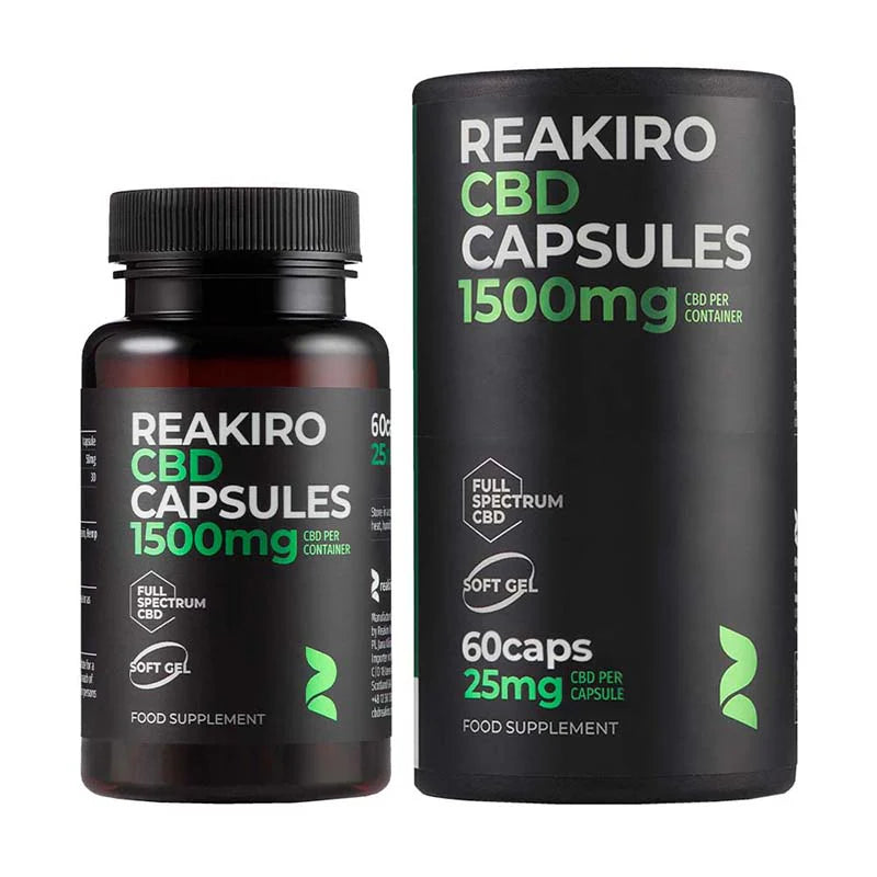 Reakiro Full Spectrum CBD Soft Gel Capsules 300mg to 1500mg, 30 Caps