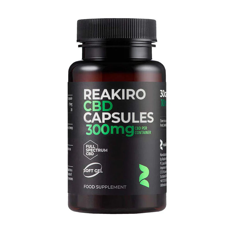 Reakiro Full Spectrum CBD Soft Gel Capsules 300mg to 1500mg, 30 Caps