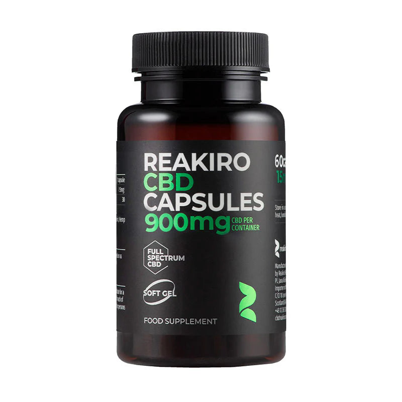Reakiro Full Spectrum CBD Soft Gel Capsules 300mg to 1500mg, 30 Caps