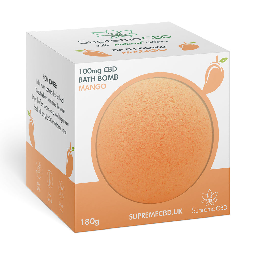 SupremeCBD CBD Bath Bomb with 100mg Organic CBD for Relaxation and Skin Care