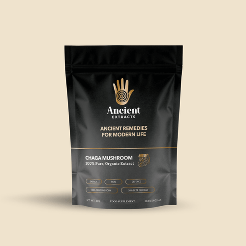 Ancient Extracts Chaga Mushroom Extract Powder 15:1 with 30% Beta Glucans