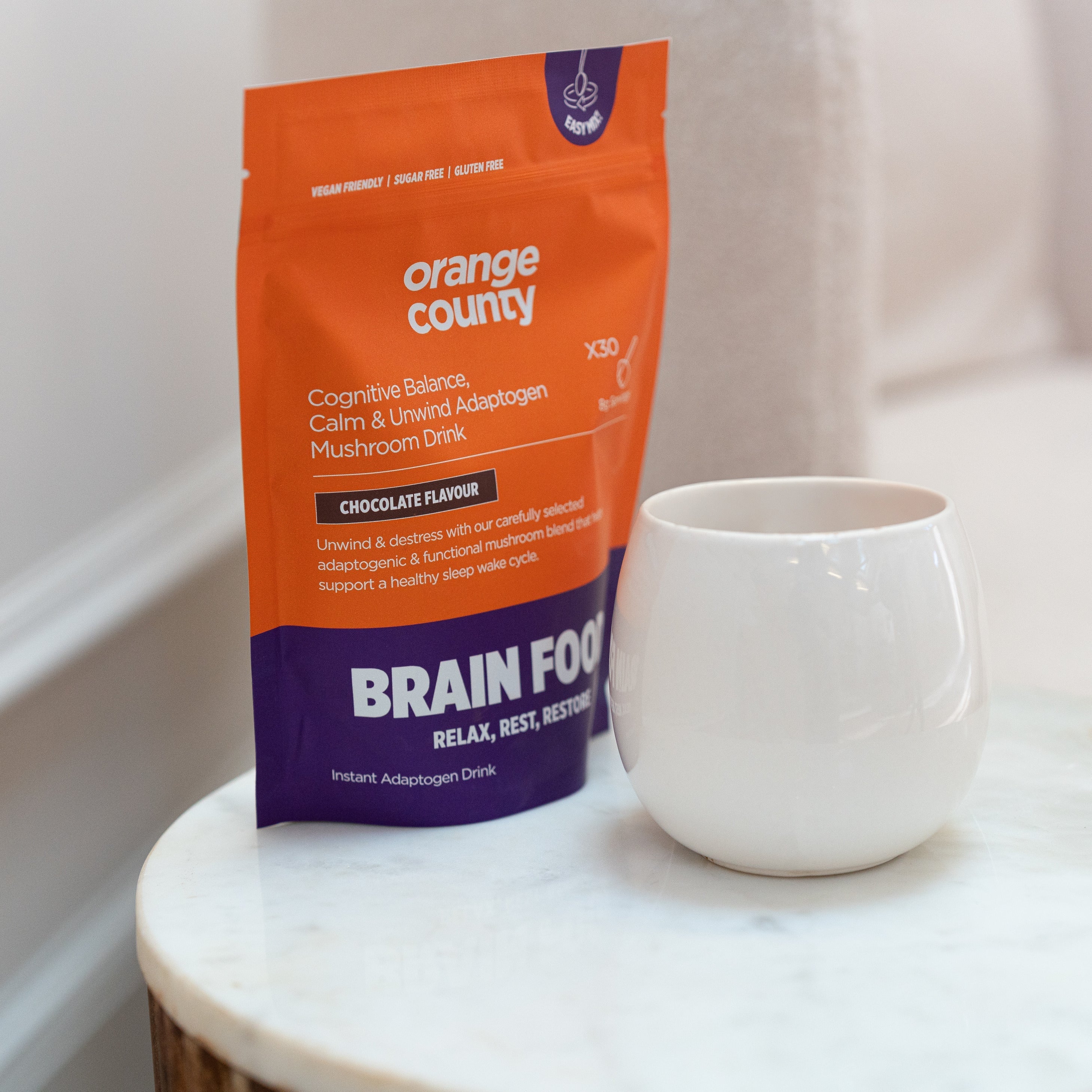 Orange County BRAIN FOOD. Calm & Unwind Adaptogen Mushroom Drink