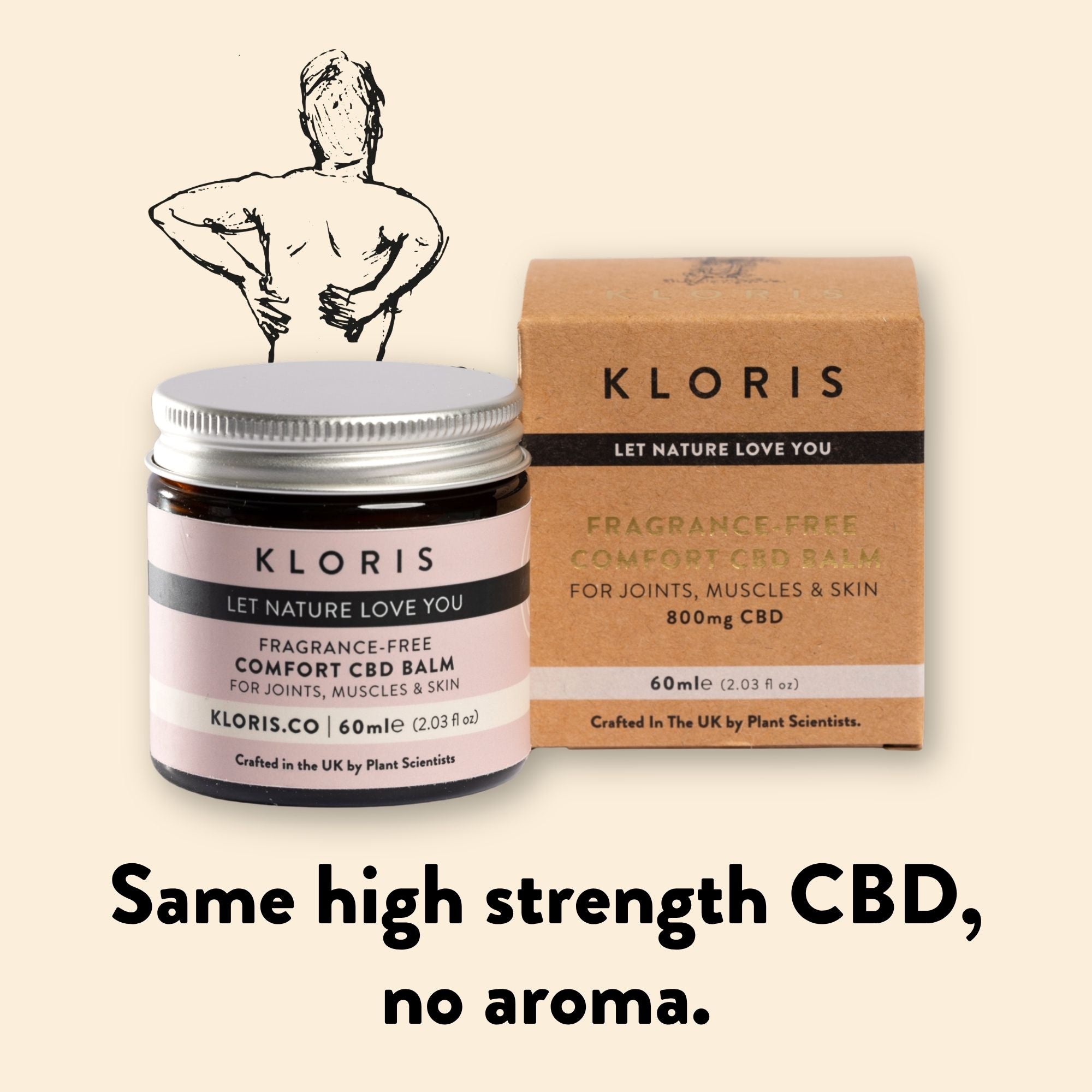 Kloris CBD Fragrance-Free CBD Balm 800mg 60ml