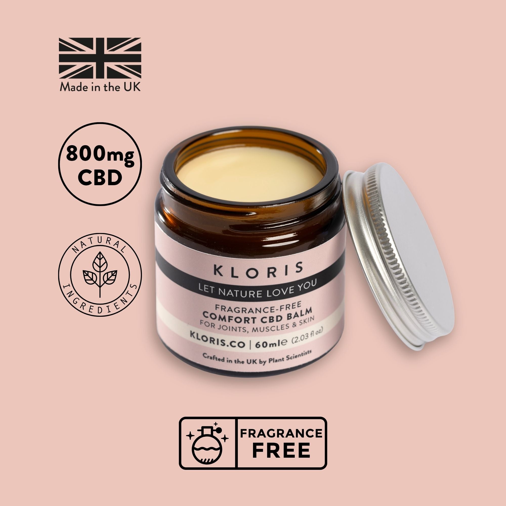 Kloris CBD Fragrance-Free CBD Balm 800mg 60ml