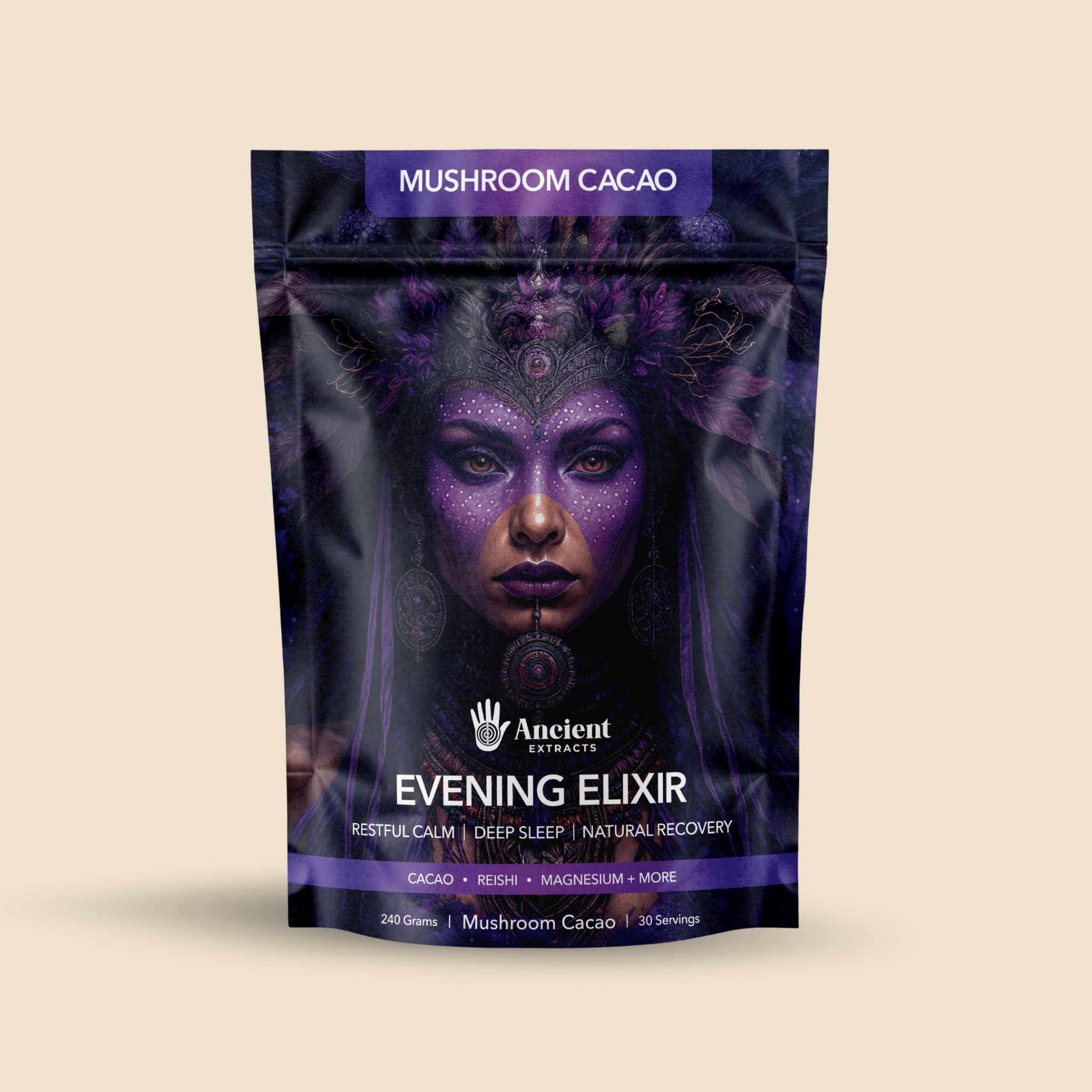 Ancient Extracts Evening Elixir Mushroom Cacao Drink Mix