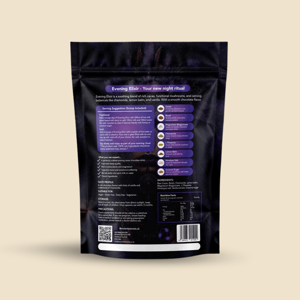 Ancient Extracts Evening Elixir Mushroom Cacao Drink Mix