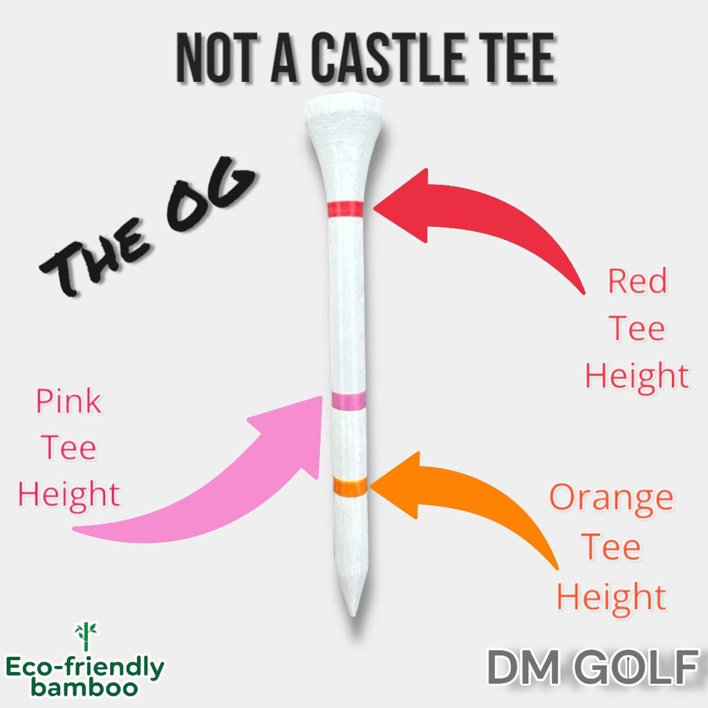 DM Golf OG-30 Bamboo Golf Tees 30 Pack Castle Markings
