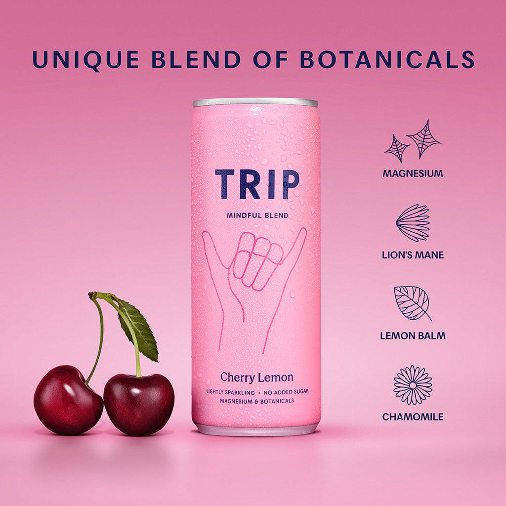 Trip Cherry Lemon Mindful Blends Magnesium Sparkling Drink