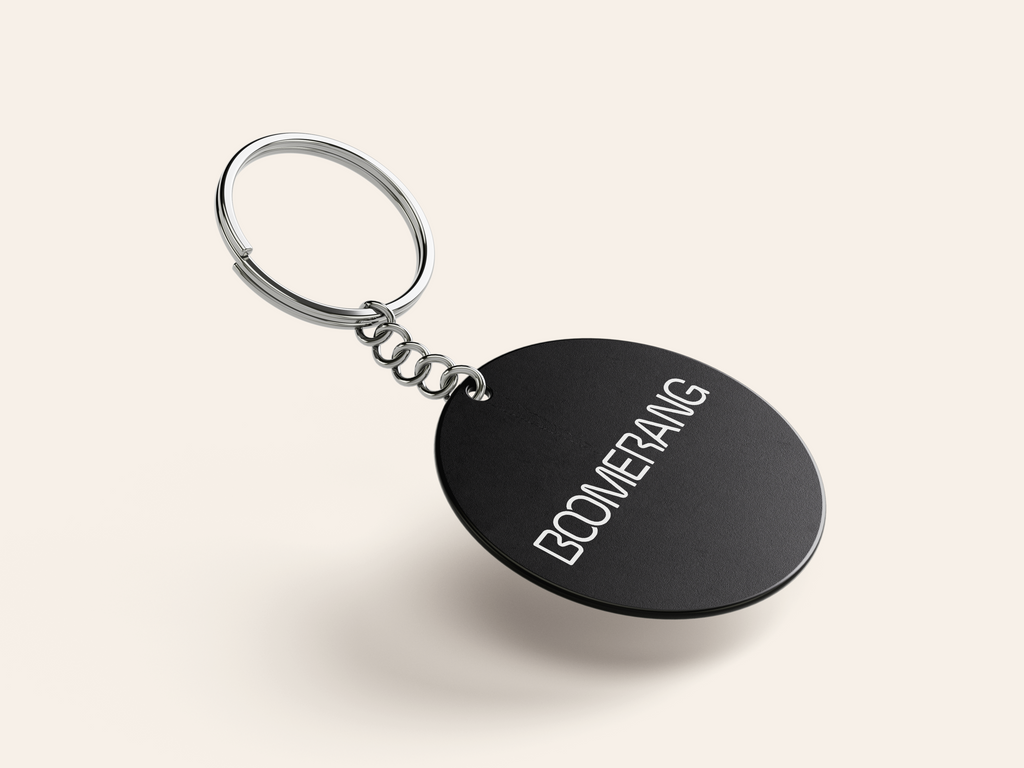 Boomerang Keyring 3 Tags - 2.5cm Coin-Size Tracker Tags
