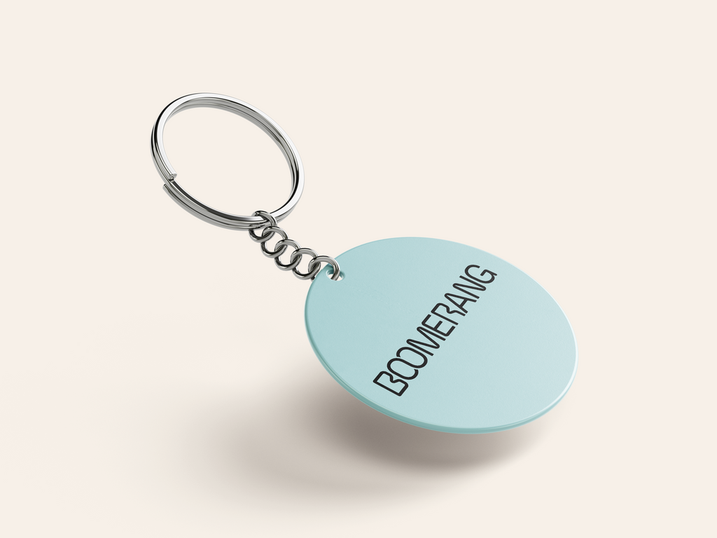 Boomerang Keyring 3 Tags - 2.5cm Coin-Size Tracker Tags
