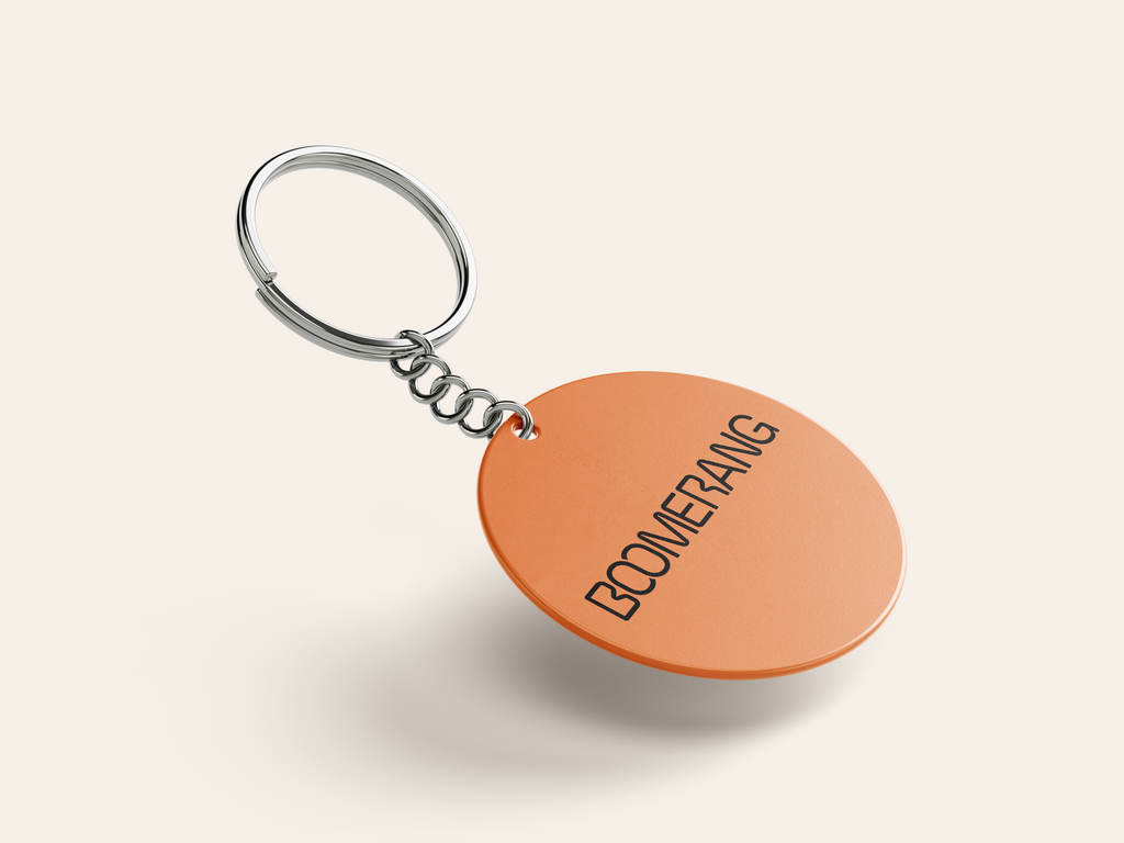 Boomerang Keyring 3 Tags - 2.5cm Coin-Size Tracker Tags