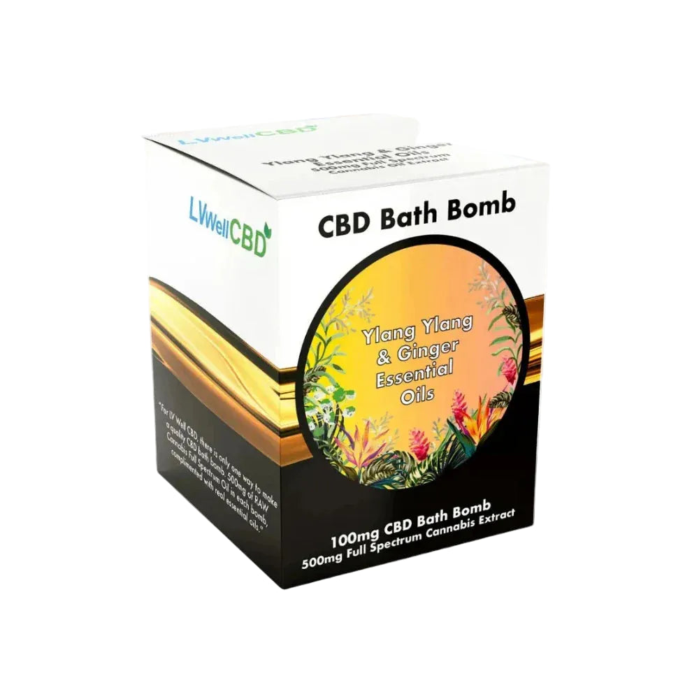 LVWell CBD 100mg Bath Bomb 500mg Full Spectrum, Relaxing Spa Soak – 6 Scents