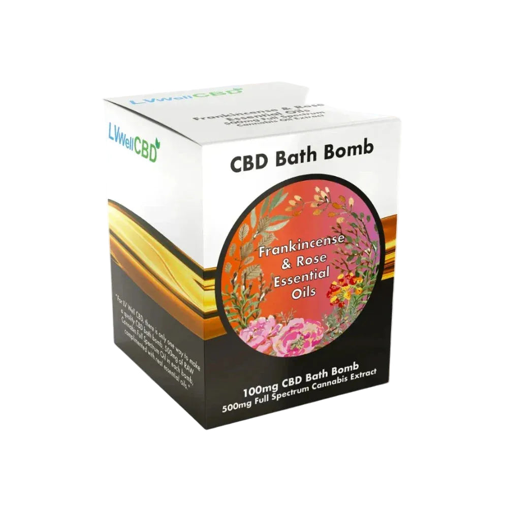 LVWell CBD 100mg Bath Bomb 500mg Full Spectrum, Relaxing Spa Soak – 6 Scents