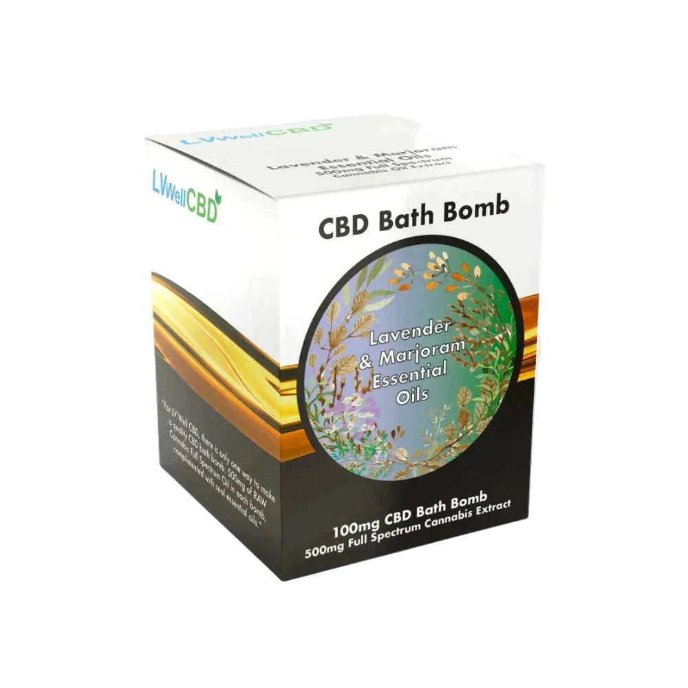 LVWell CBD 100mg Bath Bomb 500mg Full Spectrum, Relaxing Spa Soak – 6 Scents