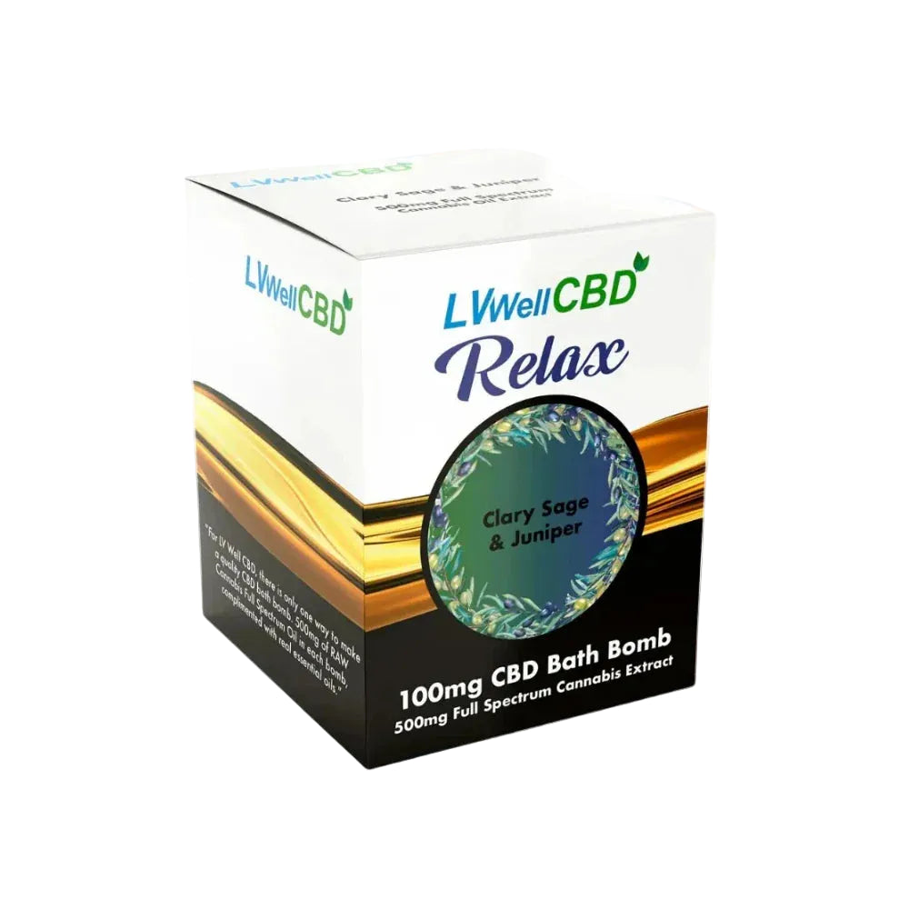 LVWell CBD 100mg Bath Bomb 500mg Full Spectrum, Relaxing Spa Soak – 6 Scents