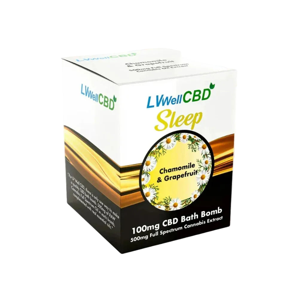 LVWell CBD 100mg Bath Bomb 500mg Full Spectrum, Relaxing Spa Soak – 6 Scents