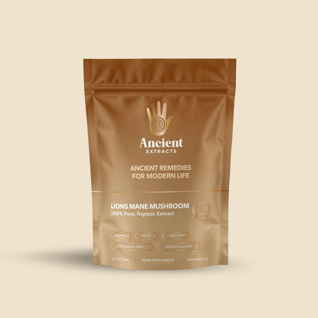 Ancient Extracts Lion's Mane Mushroom Extract Powder 15:1, 30% Beta Glucans, Vegan