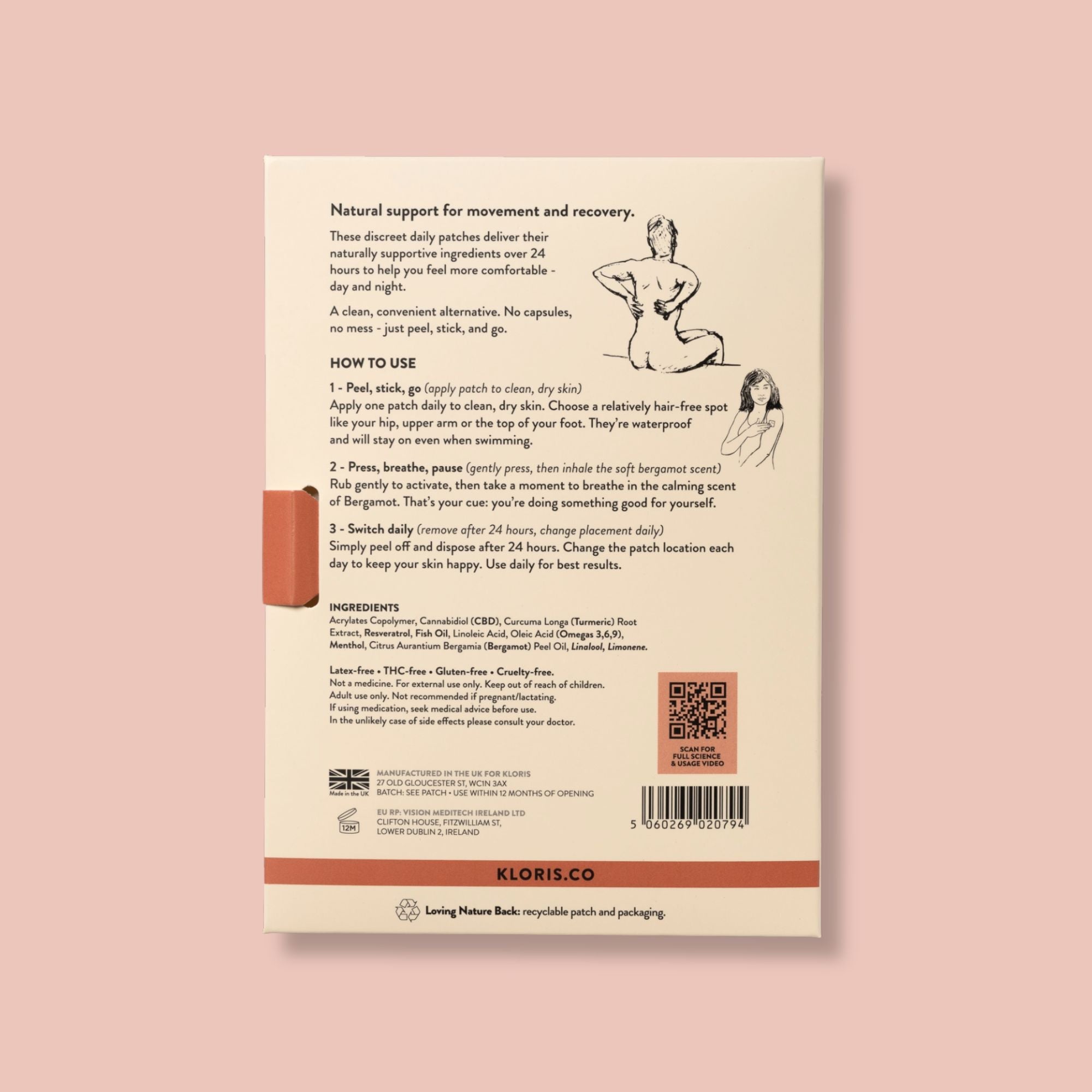 Kloris Muscle & Joint CBD Patches 16mg per Patch