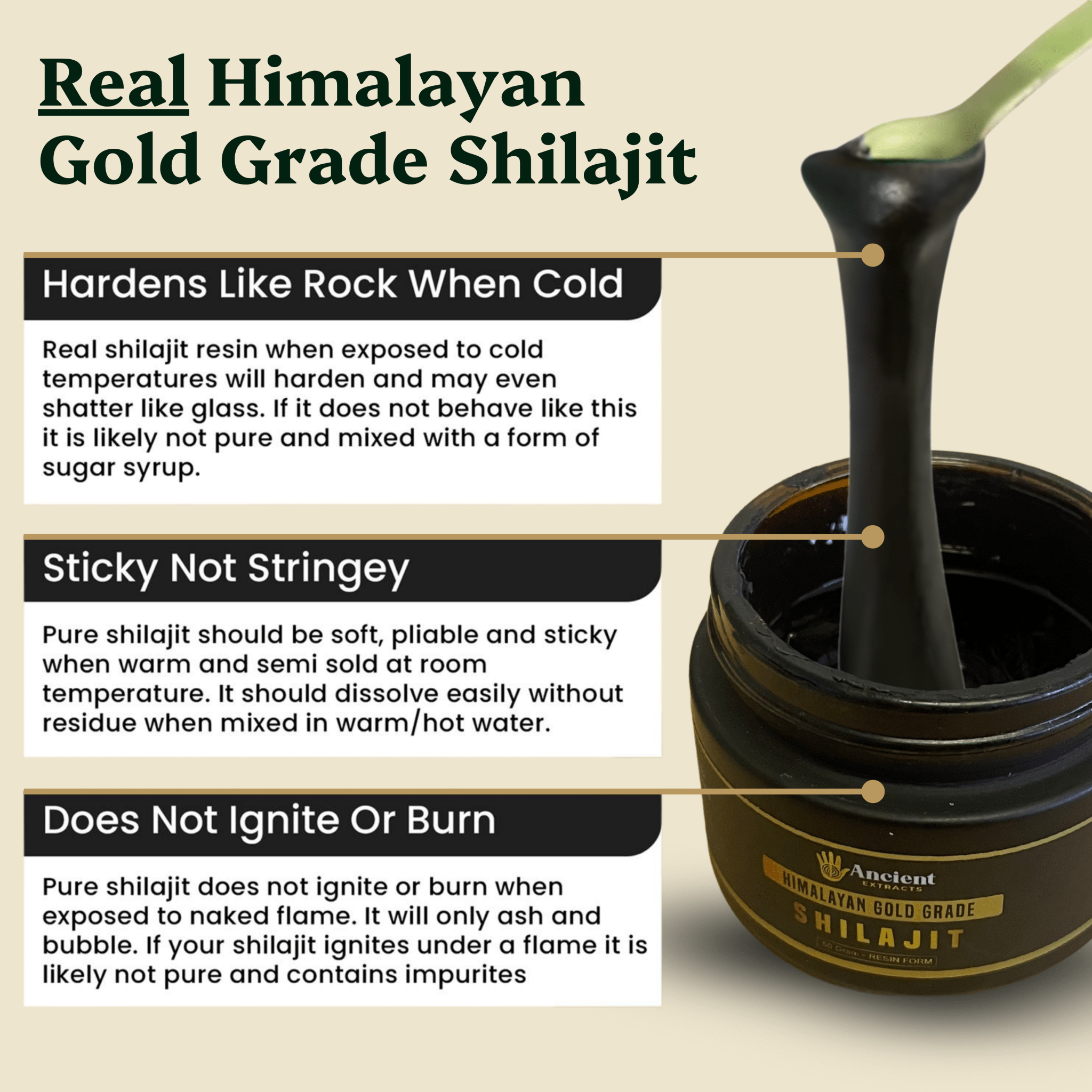 Ancient Extracts Shilajit Resin Himalayan Gold Grade Authentic High Potency