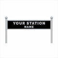 OO Scale Pre-Coloured Steam-Era Station Name Board, 2-Line, Single-Sided