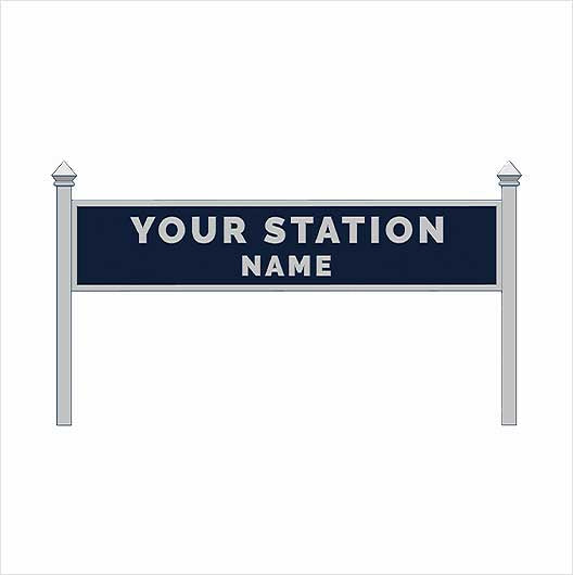 O Scale Personalised Steam-Era Station Name Board, Two-Line