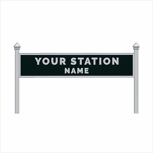 O Scale Personalised Steam-Era Station Name Board, Two-Line