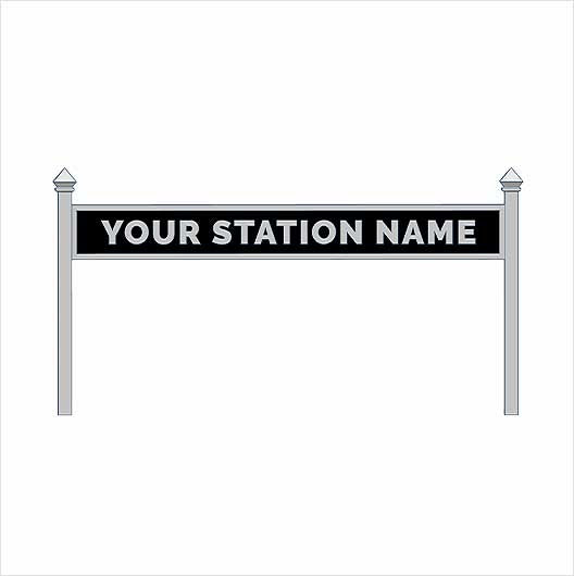 OO Scale Personalised Steam-Era Station Name Board - Single-Sided