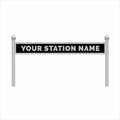 N Scale Pre-Coloured Double-Sided Personalised Station Name Board