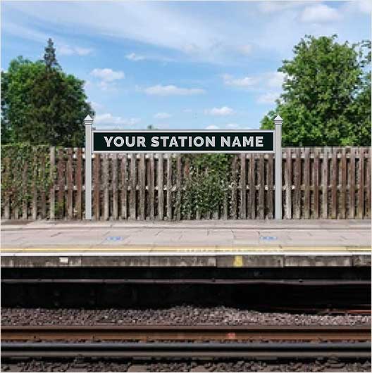OO Scale Personalised Steam-Era Station Name Board - Single-Sided