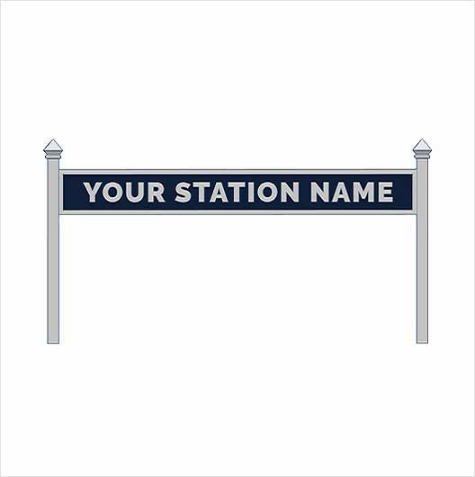 OO Scale Personalised Steam-Era Station Name Board - Single-Sided