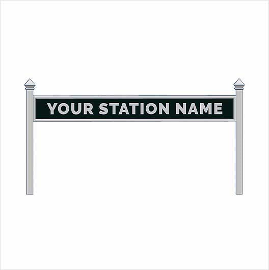 OO Scale Personalised Steam-Era Station Name Board - Single-Sided